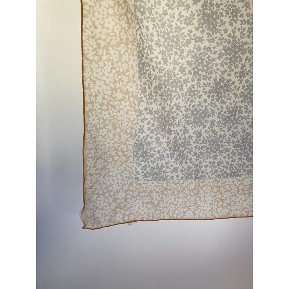 Grey and Taupe Floral Vintage Scarf